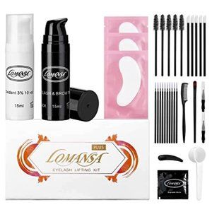 Lomansa Eyelash Black Hair Color Kit, Professional Instant Lash & Brow Coloring